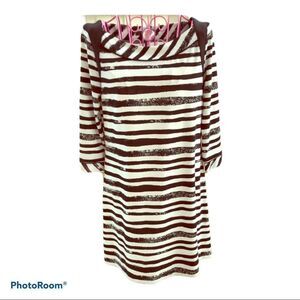 BCBGMAXAZRIA black and white stripes mini dress 6